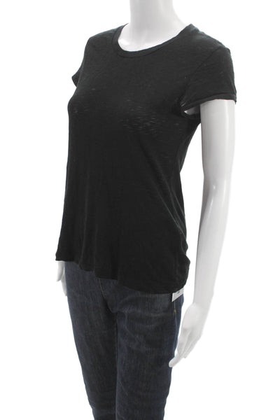 Rag & Bone Jean Womens Black Crew Neck Short Sleeve Cotton T-Shirt Size XS