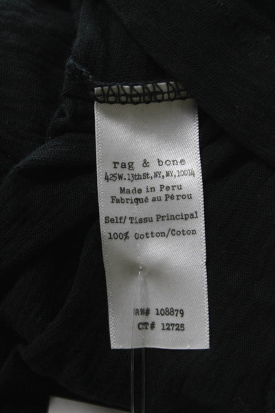 Rag & Bone Jean Womens Black Crew Neck Short Sleeve Cotton T-Shirt Size XS