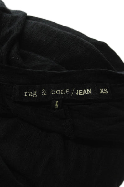 Rag & Bone Jean Womens Black Crew Neck Short Sleeve Cotton T-Shirt Size XS