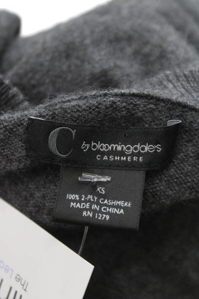 C by Bloomingdales Women Pullover Cashmere Sweater Gray Crew Neck Size XS