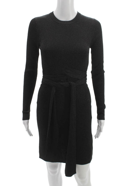 3.1 Phillip Lim Womens Black Sweater Dress Crew Neck Long Sleeve Size XS