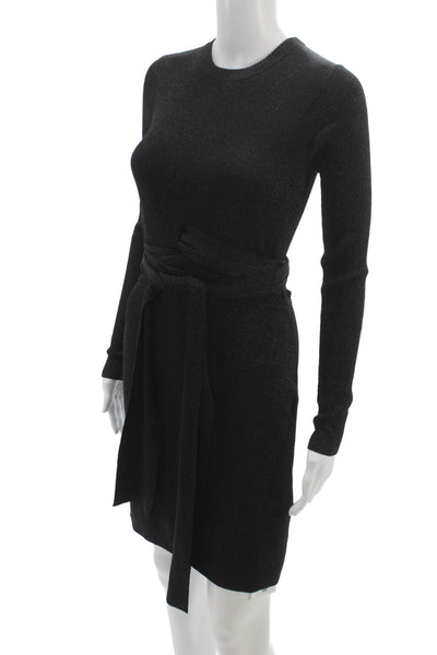 3.1 Phillip Lim Womens Black Sweater Dress Crew Neck Long Sleeve Size XS