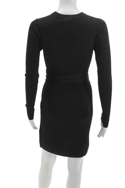 3.1 Phillip Lim Womens Black Sweater Dress Crew Neck Long Sleeve Size XS