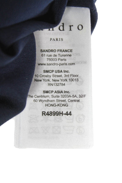 Sandro Womens A-Line Lace Colorblock Short Sleeve Round Neck Zip Dress Size 3
