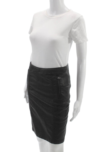 Burberry Brit Womens Straight Pencil Skirt Black Cotton Knee Length Zip Size 8