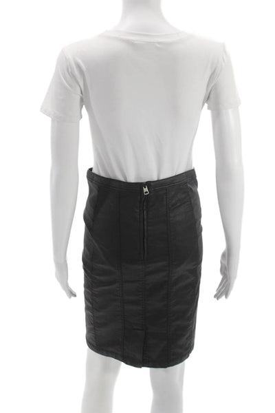 Burberry Brit Womens Straight Pencil Skirt Black Cotton Knee Length Zip Size 8