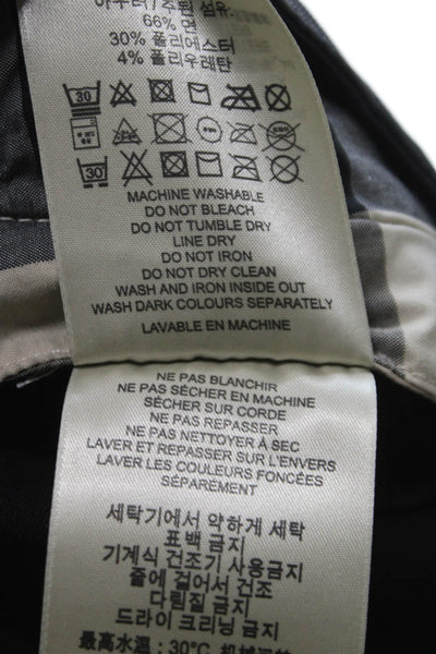 Burberry Brit Womens Straight Pencil Skirt Black Cotton Knee Length Zip Size 8