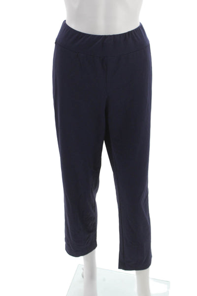 J. Mclaughlin Women Cropped Blue Pants 91% Nylon 9% Spandex Size L