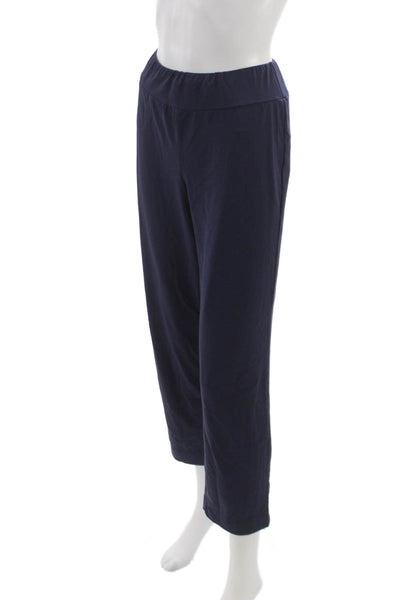 J. Mclaughlin Women Cropped Blue Pants 91% Nylon 9% Spandex Size L
