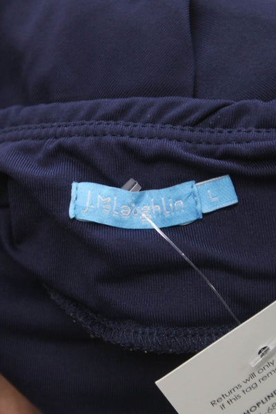J. Mclaughlin Women Cropped Blue Pants 91% Nylon 9% Spandex Size L