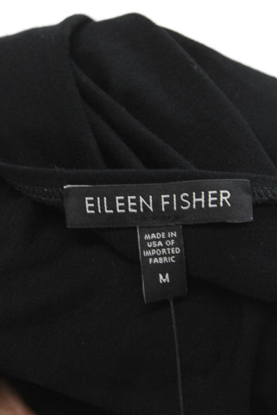 Eileen Fisher Womens Black Trapeze Swing Dress 3/4 Sleeve Size M