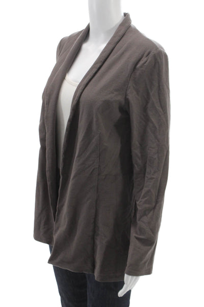 Eileen Fisher Women Gray Collared Viscose Blend Cardigan Long Sleeve Size S