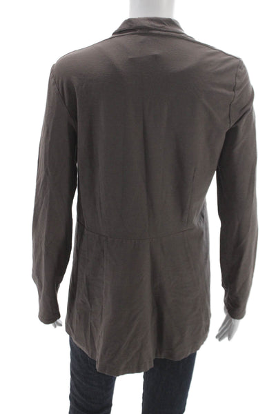 Eileen Fisher Women Gray Collared Viscose Blend Cardigan Long Sleeve Size S
