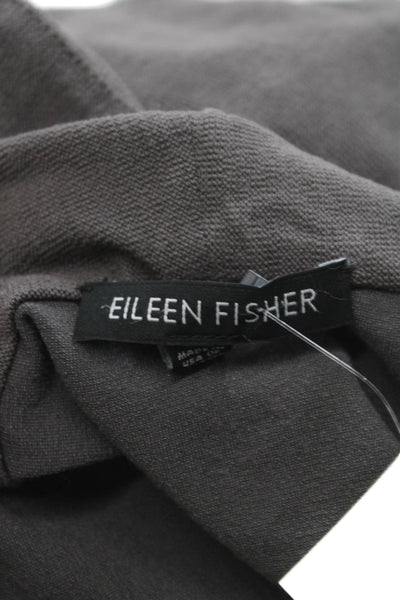 Eileen Fisher Women Gray Collared Viscose Blend Cardigan Long Sleeve Size S