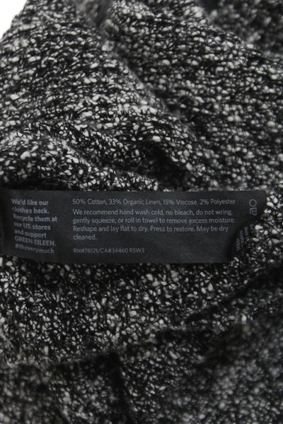 Eileen Fisher Womens Basic Jacket Black Tweed Round Neck Long Sleeve Size M