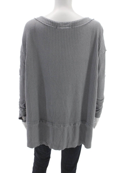 We The Free Womens Tunic T-Shirt Gray Long Sleeve Round Neck Size XS