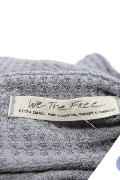 We The Free Womens Tunic T-Shirt Gray Long Sleeve Round Neck Size XS