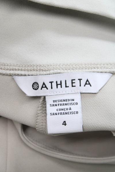 Athleta Womens Beige Ankle Pants Polyester Pull On Size 4