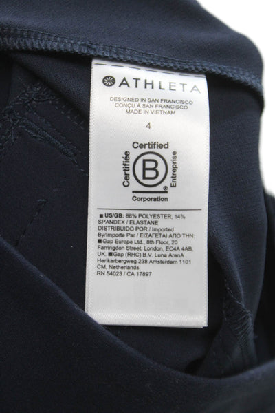 Athleta Womens Ankle Pants Blue Polyester Pull On Size 4