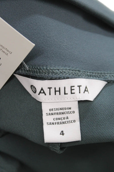 Athleta Womens Ankle Pants Green Pull On Polyester Blend Size 4