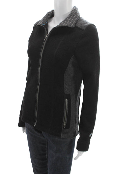 Kuhl Womens Basic Jacket Black Zip Acrylic Long Sleeve Fall Size S