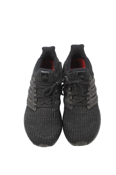 Adidas Womens Lace Up Ultra Boost Knit Low Top Running Sneakers Black Size 9