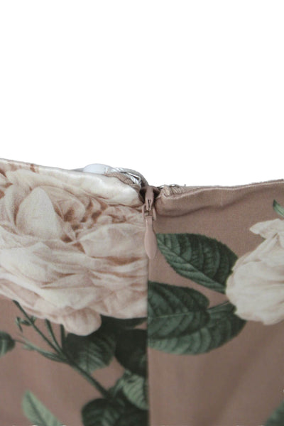 Cami NYC Women Floral Acetate Square Neck Tank Beige Sleeveless Size 2XS