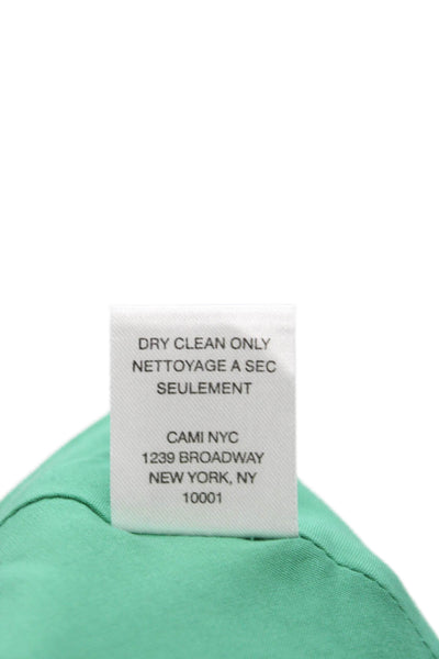 Cami NYC Women Silk Cowl Neck Camisole Green Sleeveless Solid Size S