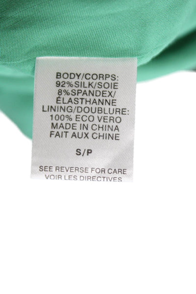 Cami NYC Women Silk Cowl Neck Camisole Green Sleeveless Solid Size S