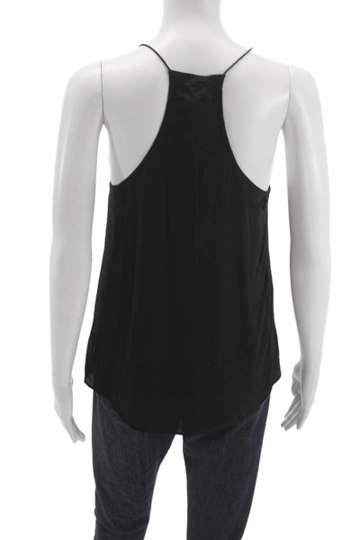 Cami NYC Women Silk V-Neck Tank Black Sleeveless Size M