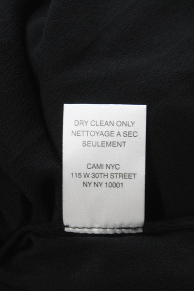 Cami NYC Women Silk V-Neck Tank Black Sleeveless Size M