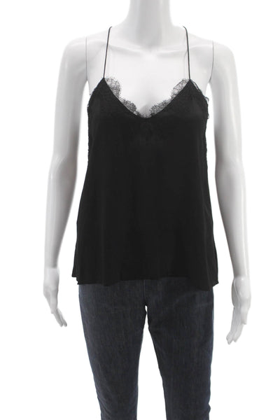 Cami NYC Womens Camisole Silk V-Neck Sleeveless Black Size 2XS