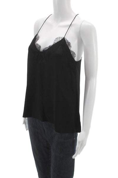 Cami NYC Womens Camisole Silk V-Neck Sleeveless Black Size 2XS