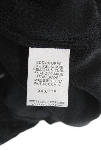 Cami NYC Womens Camisole Silk V-Neck Sleeveless Black Size 2XS