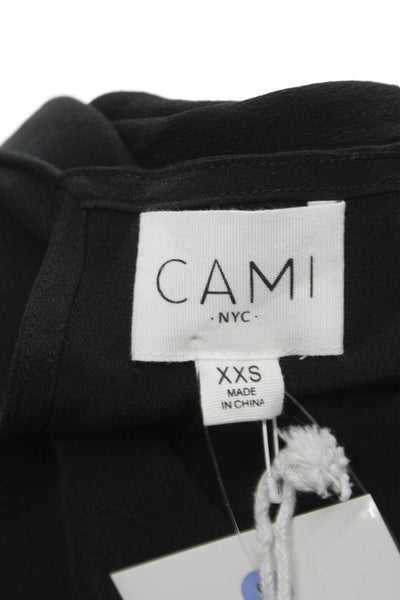 Cami NYC Womens Camisole Silk V-Neck Sleeveless Black Size 2XS