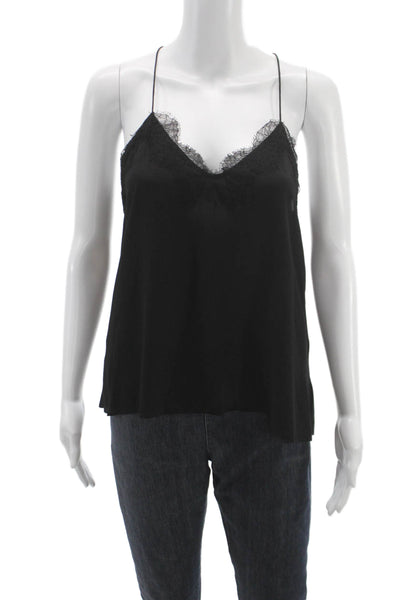 Cami NYC Womens Silk V Neck Sleeveless Tank Black Size XS