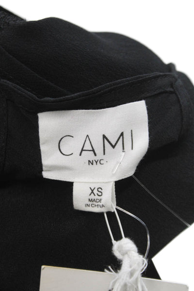 Cami NYC Womens Silk V Neck Sleeveless Tank Black Size XS