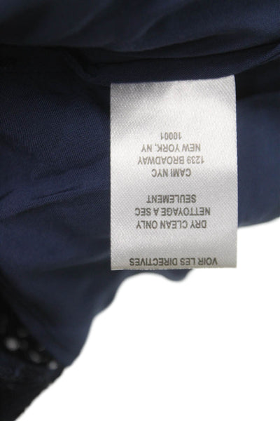 Cami NYC Womens Camisole Square Neck Sleeveless Blue Polyester Zip Size 2XS