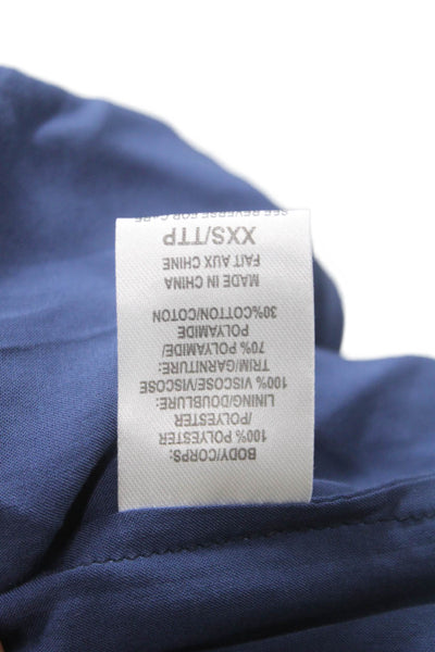 Cami NYC Womens Camisole Square Neck Sleeveless Blue Polyester Zip Size 2XS