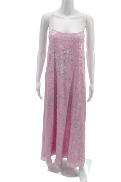 Cami NYC Women Slip Dress Pink Silk Scoop Neck Sleeveless Midi Size 2XS