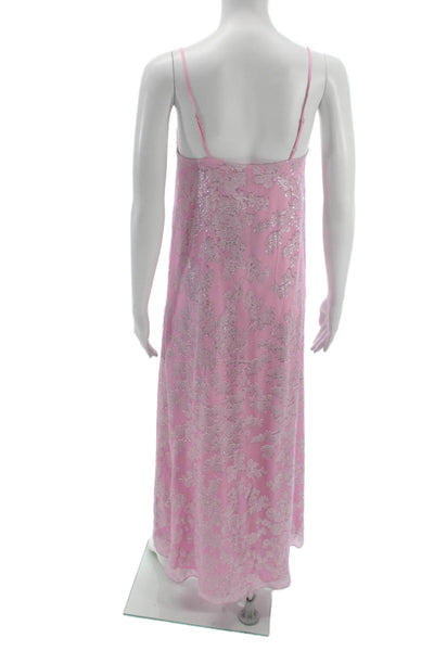 Cami NYC Women Slip Dress Pink Silk Scoop Neck Sleeveless Midi Size 2XS