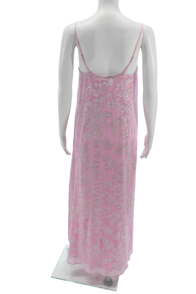 Cami NYC Womens Slip Dress Pink Silk Floral Scoop Neck Midcalf Size XS