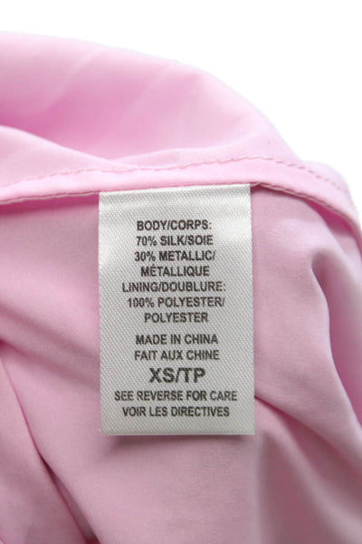 Cami NYC Womens Slip Dress Pink Silk Floral Scoop Neck Midcalf Size XS