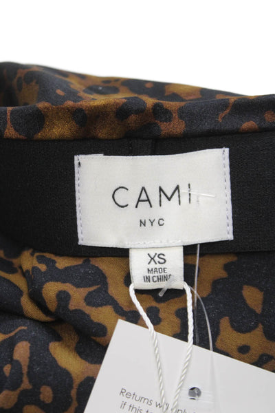 Cami NYC Women Maxi Silk Animal Print Skirt Black Size XS