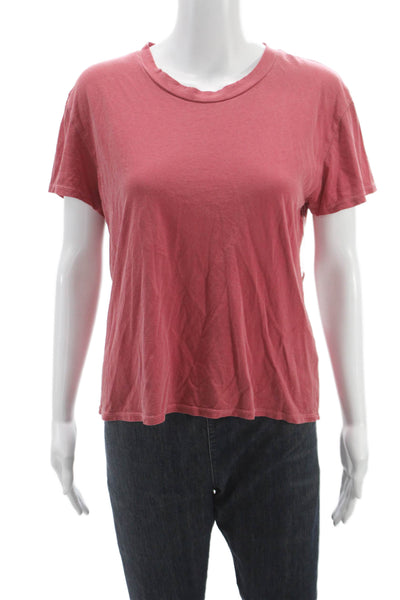Perfect White Tee Women Basic Red Cotton Crew Neck Short Sleeve T-Shirt Size S
