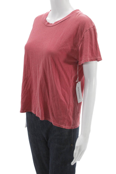 Perfect White Tee Women Basic Red Cotton Crew Neck Short Sleeve T-Shirt Size S