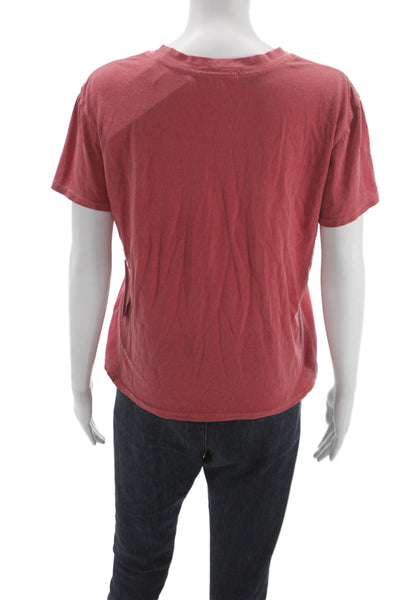 Perfect White Tee Women Basic Red Cotton Crew Neck Short Sleeve T-Shirt Size S