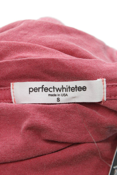 Perfect White Tee Women Basic Red Cotton Crew Neck Short Sleeve T-Shirt Size S