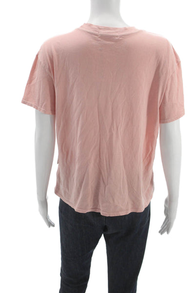 Perfect White Tee Womens T-Shirt Pink Cotton Crew Neck Short Sleeve Size M