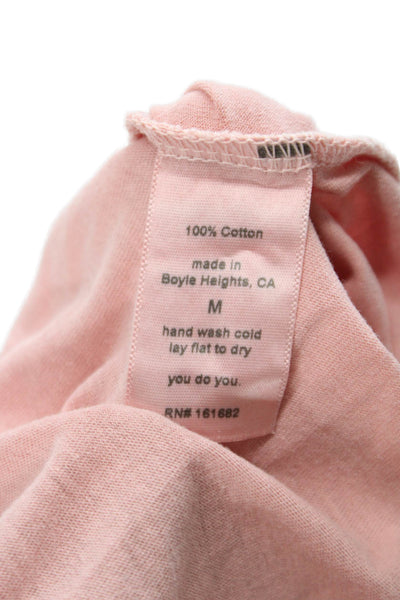 Perfect White Tee Womens T-Shirt Pink Cotton Crew Neck Short Sleeve Size M